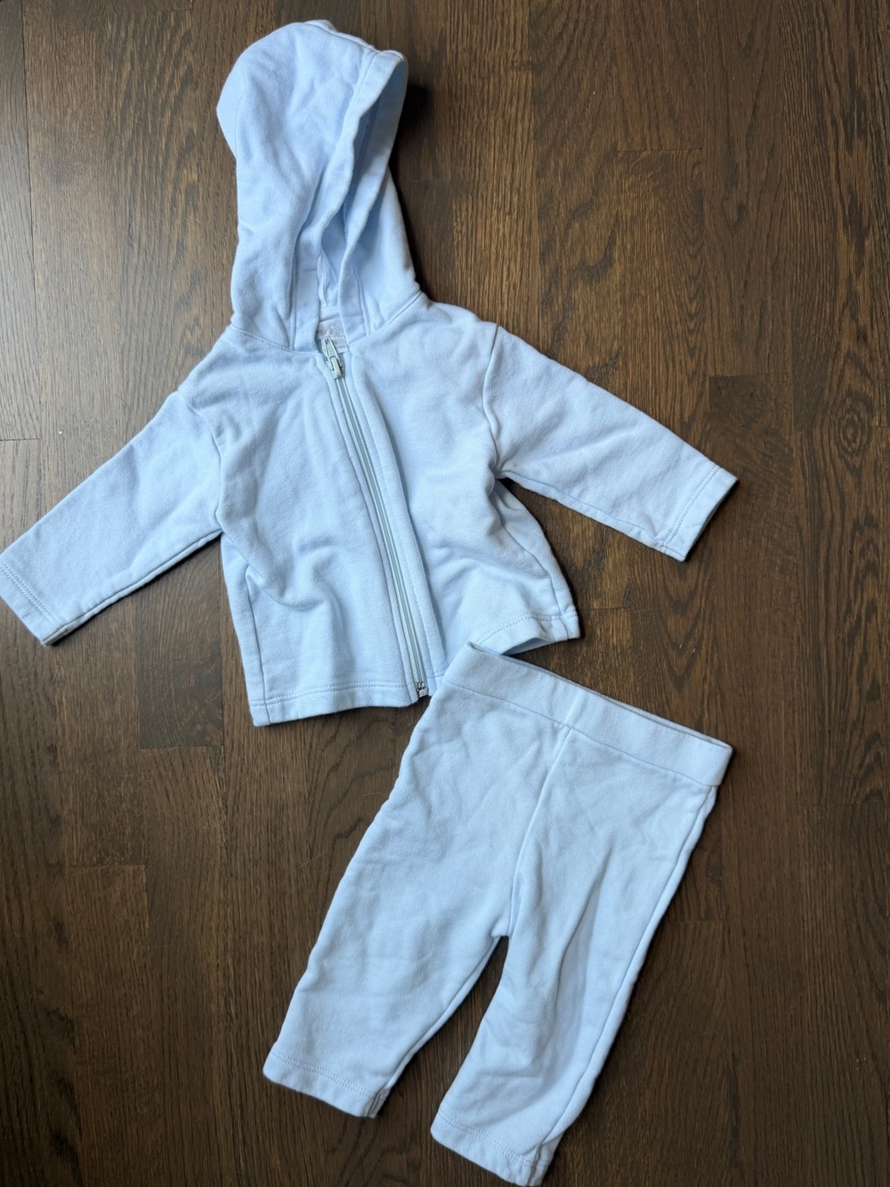 Kissy Kisdy Baby Hooded Zip Set - Pale Blue